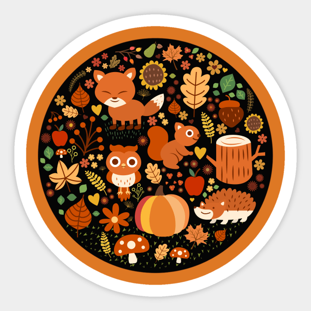 Autumn Forest Party Sticker by LittleBunnySunshine